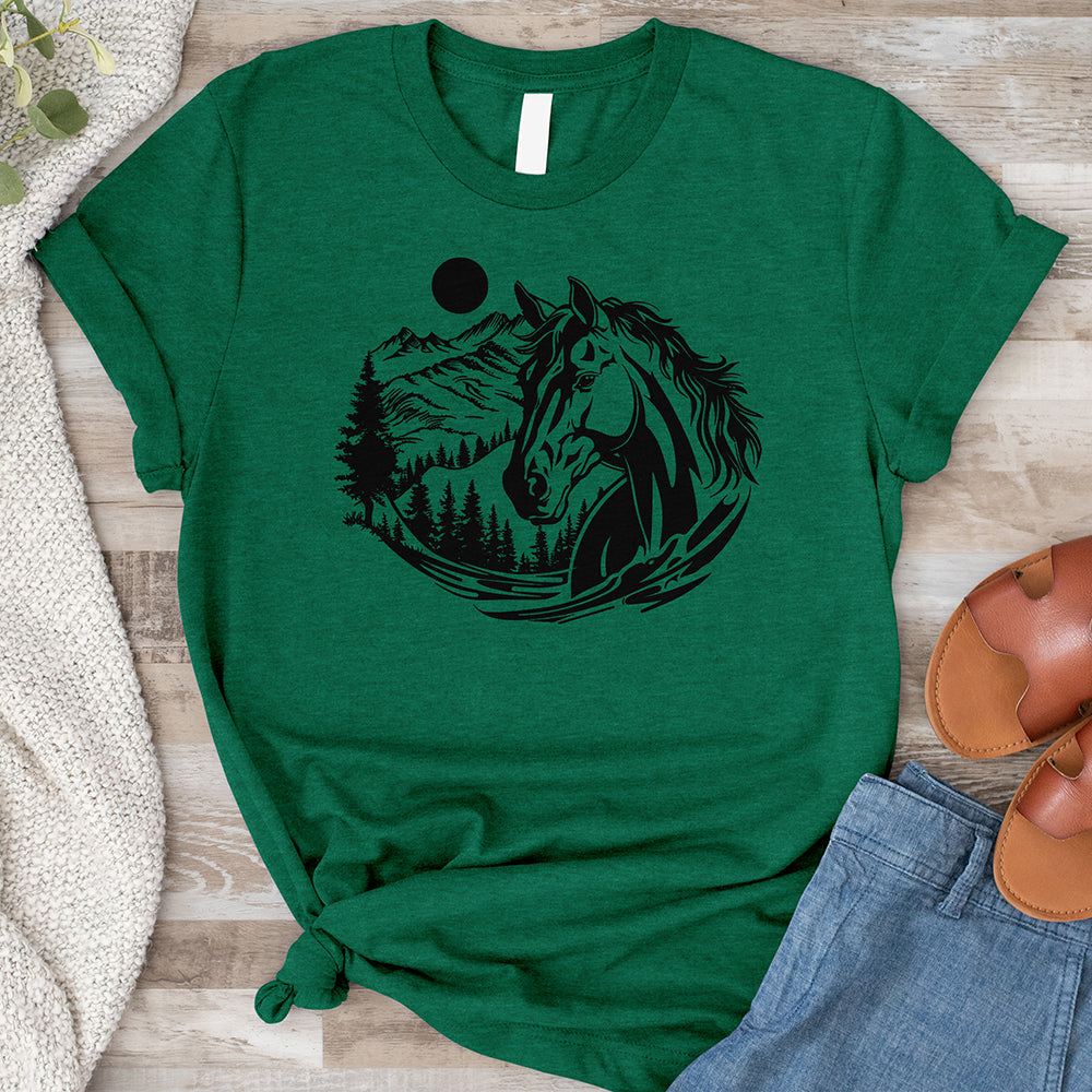 Horse Head With Mountains Tee