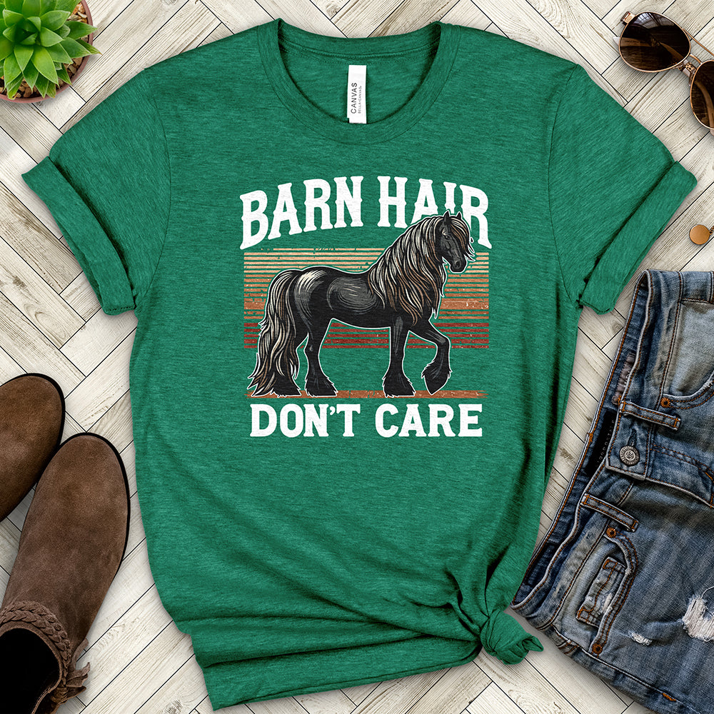 Barn Hair, Don't Care Black Tee