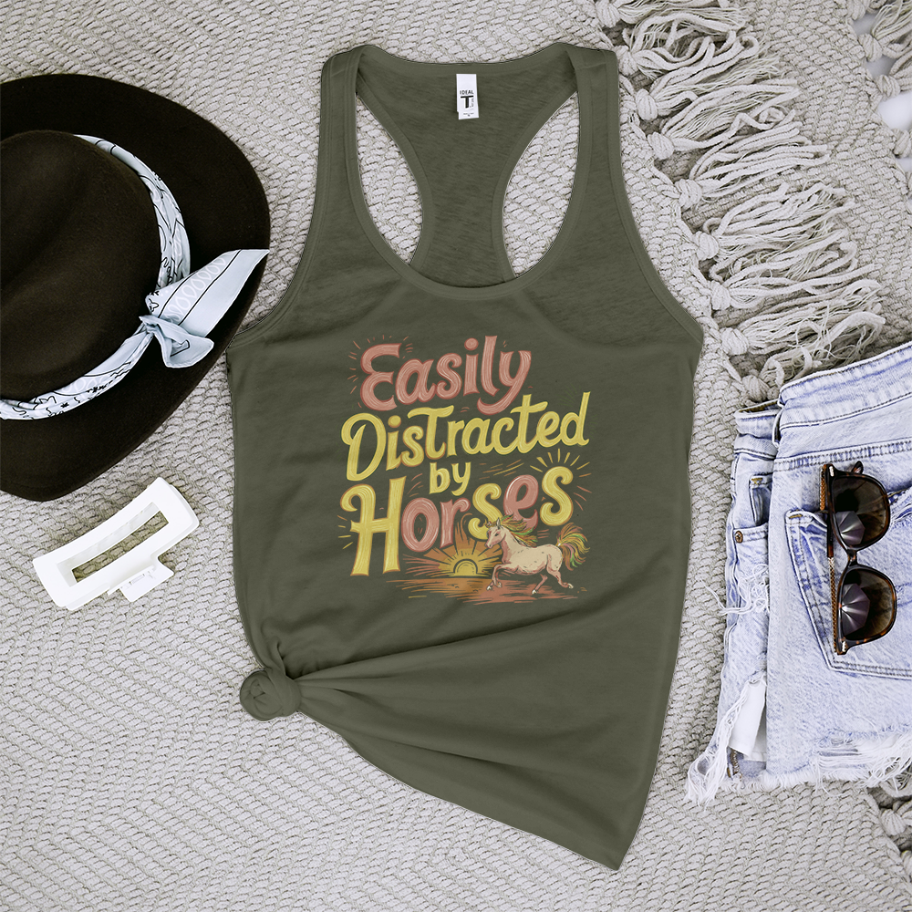 Easily Distracted By Horses Tank Top