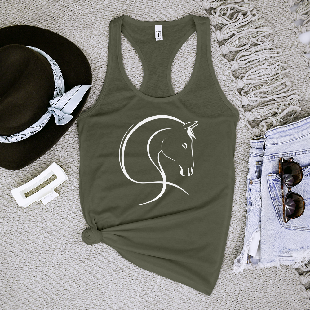 Horse Line Art Tank Top