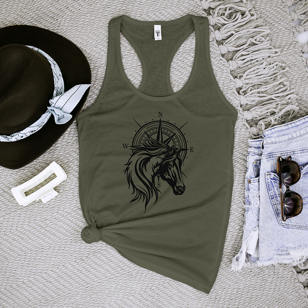 Horse With Compass Tank Top
