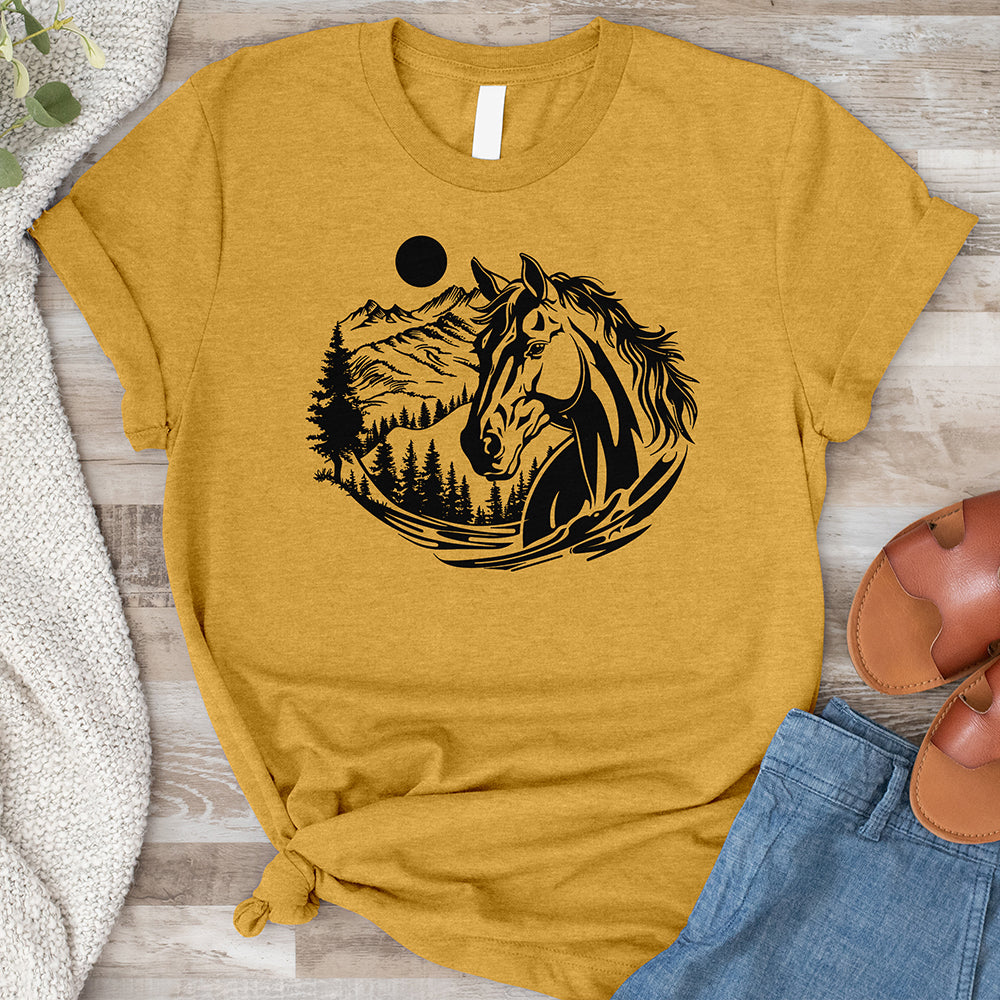 Horse Head With Mountains Tee