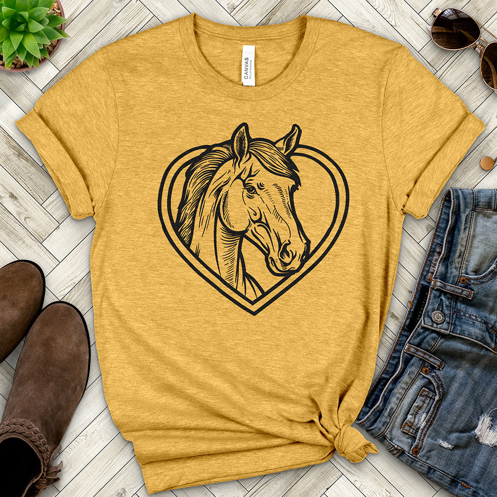 Horse Head Inside a Heart Tee