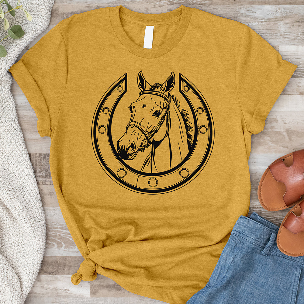 Horses Head Inside a Horseshoe Tee