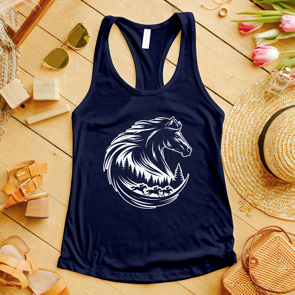 Majestic Horse's Head White Tank Top