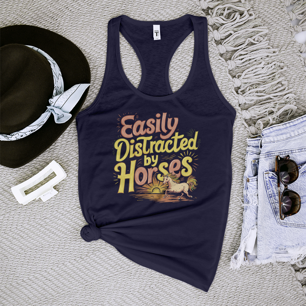 Easily Distracted By Horses Tank Top