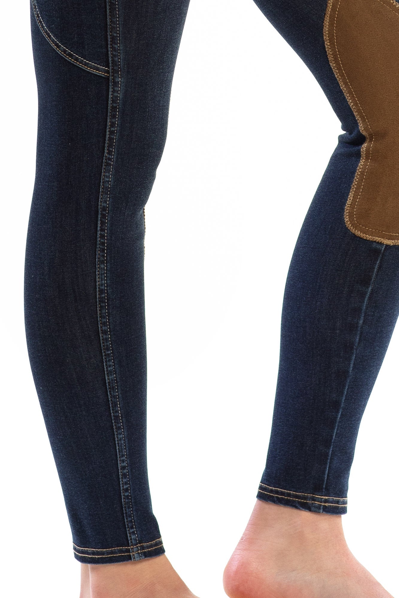 NEW Equestrian Jean - Knee Patch with Cell Phone Pocket - Vintage Wash