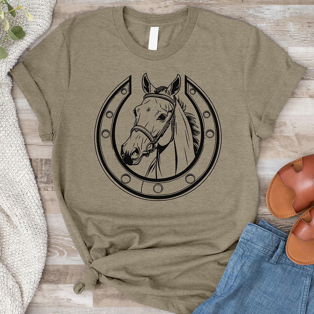 Horses Head Inside a Horseshoe Tee