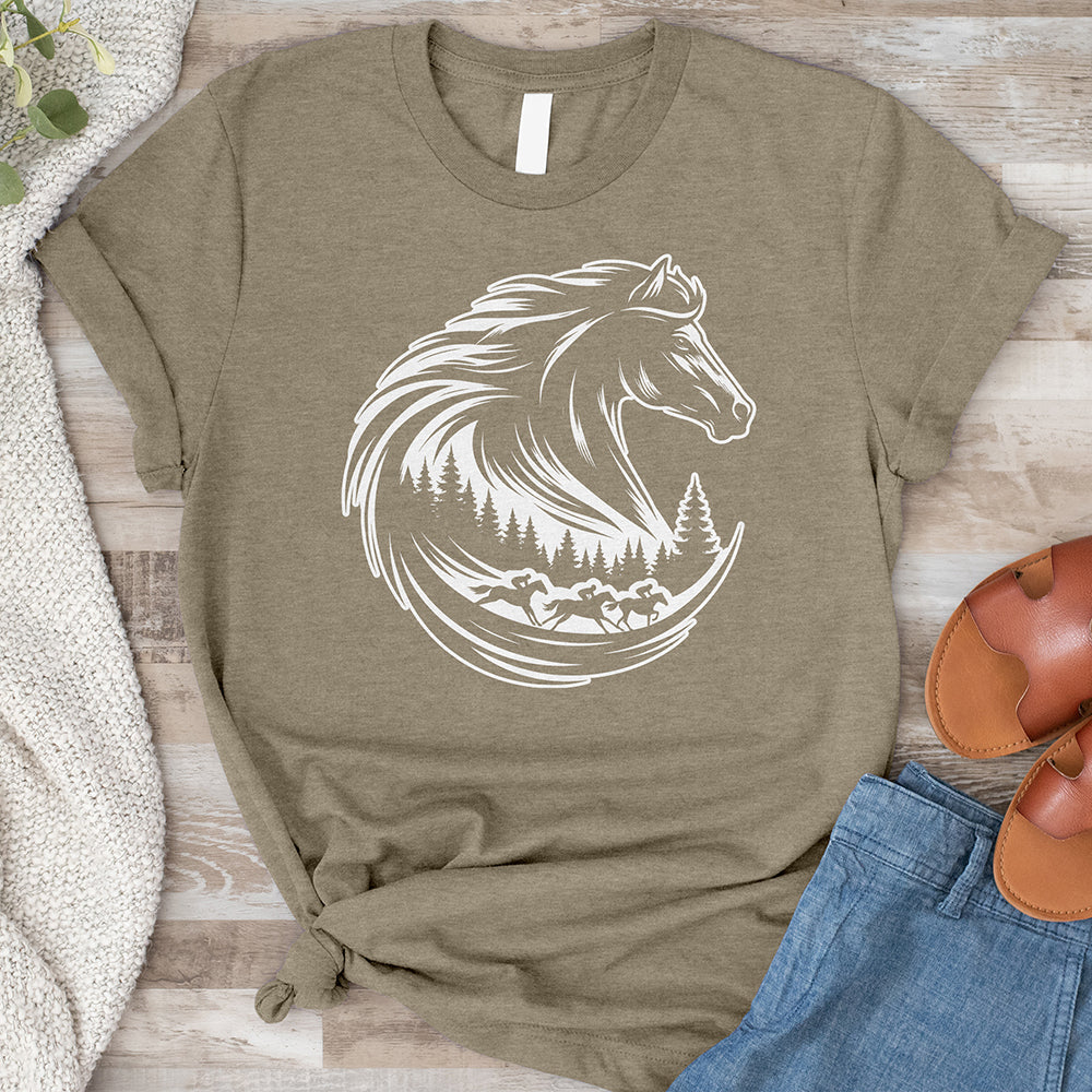 Majestic Horse's Head White Tee