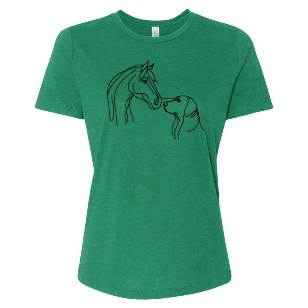 One Line Drawing of a Horse and a Dog Tee