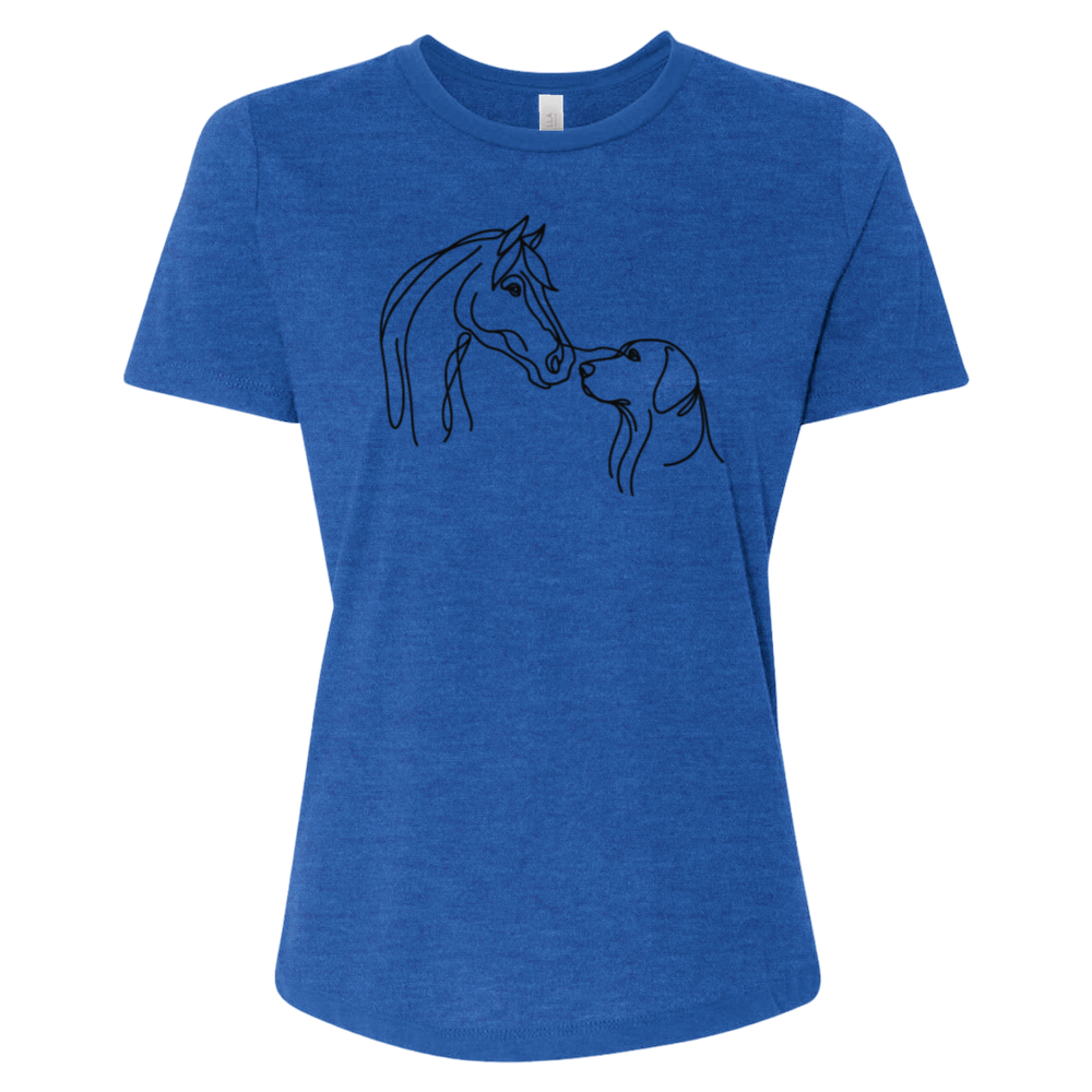 One Line Drawing of a Horse and a Dog Tee
