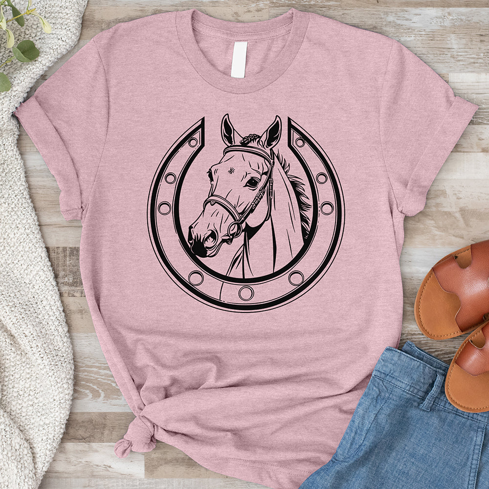 Horses Head Inside a Horseshoe Tee