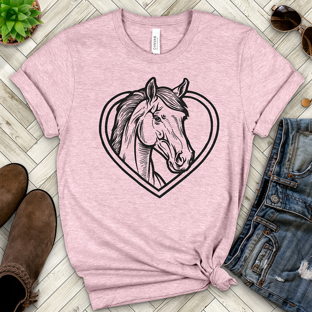 Horse Head Inside a Heart Tee