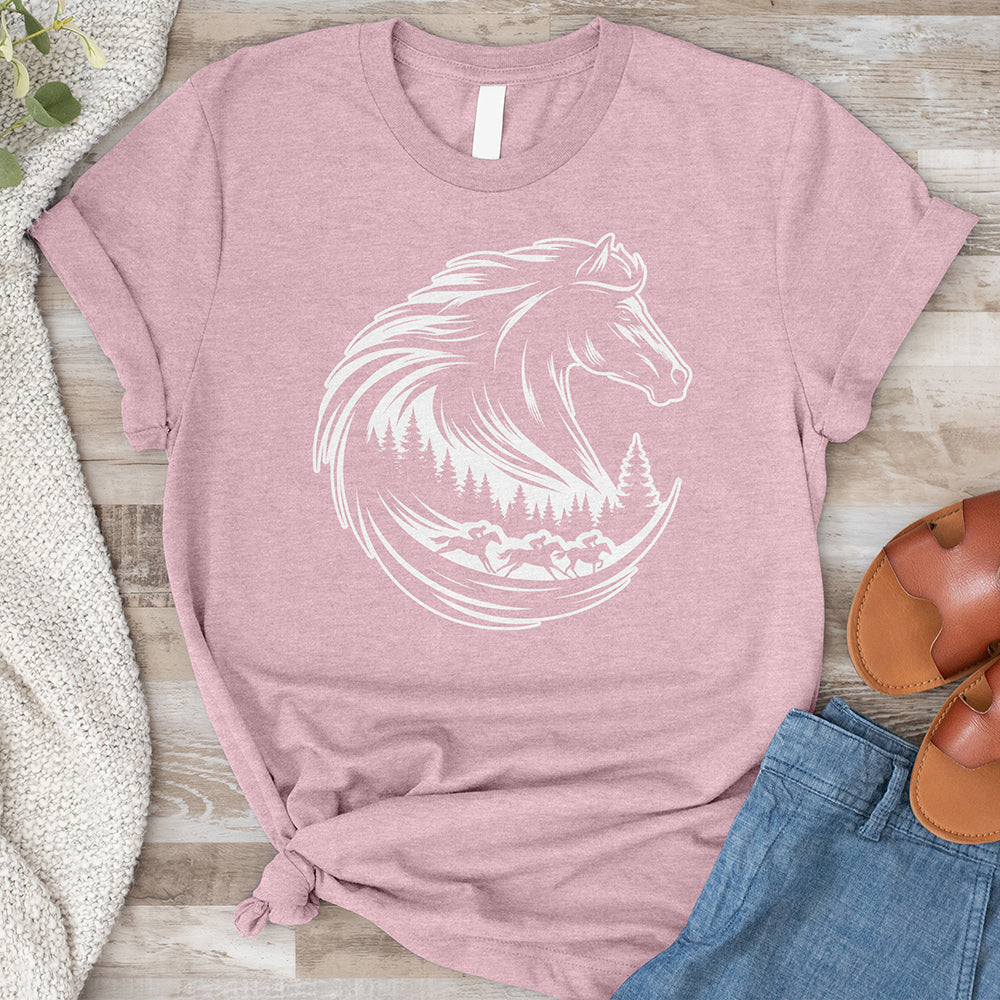 Majestic Horse's Head White Tee