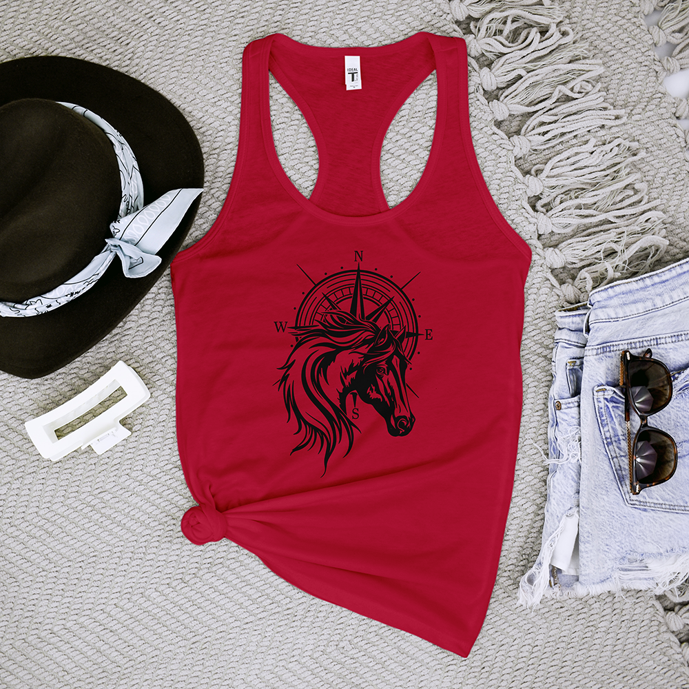 Horse With Compass Tank Top