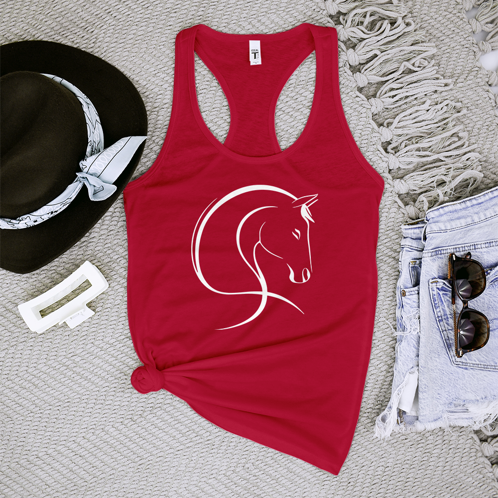 Horse Line Art Tank Top