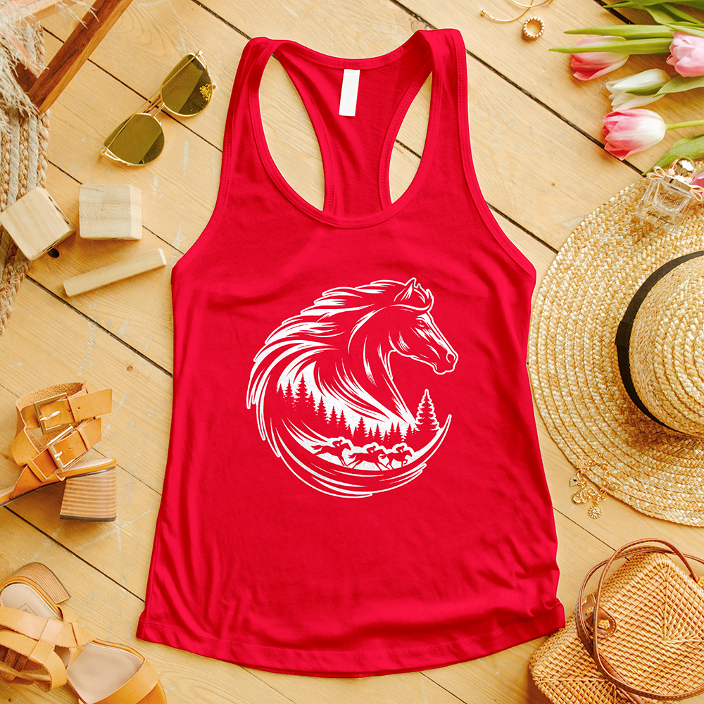 Majestic Horse's Head White Tank Top
