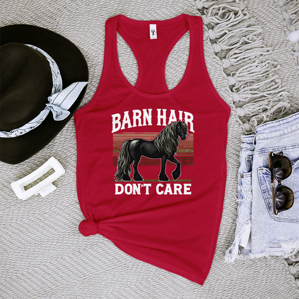 Barn Hair, Don't Care Black Tank Top