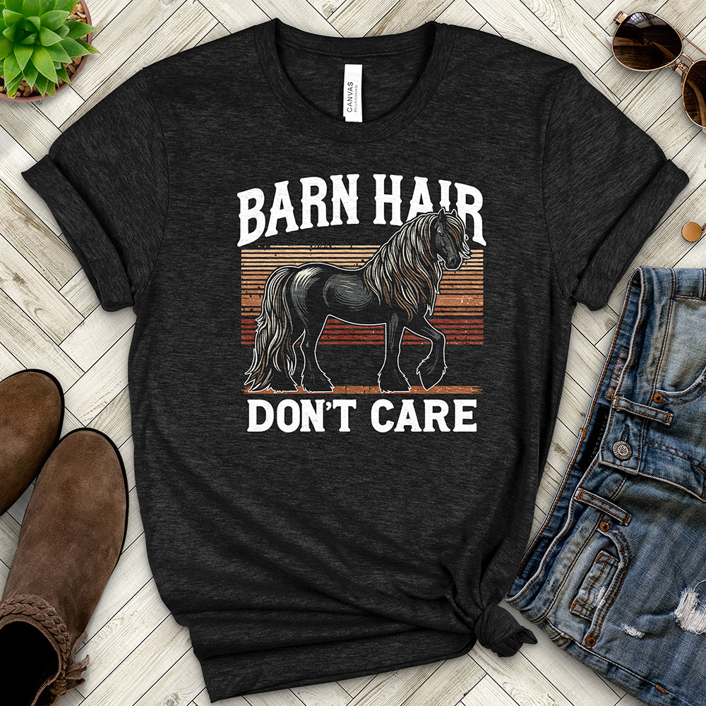 Barn Hair, Don't Care Black Tee