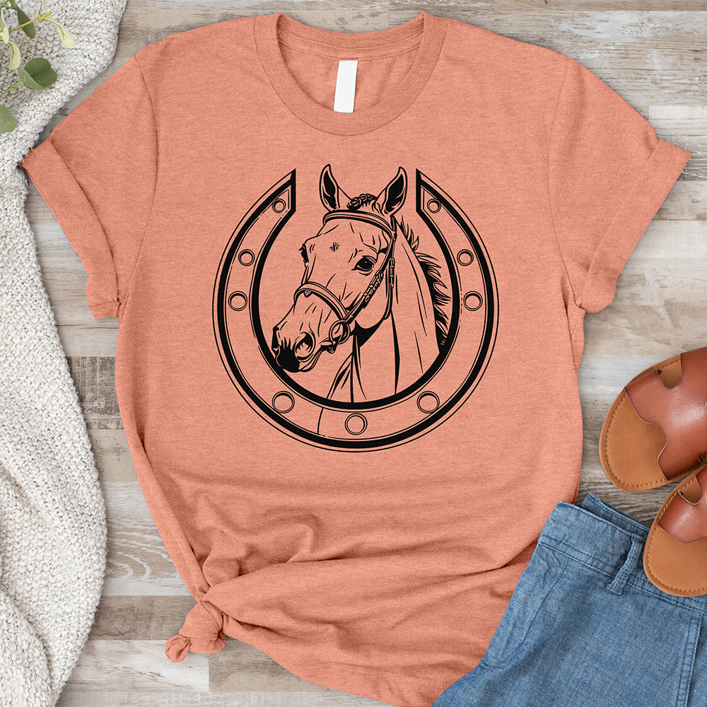 Horses Head Inside a Horseshoe Tee