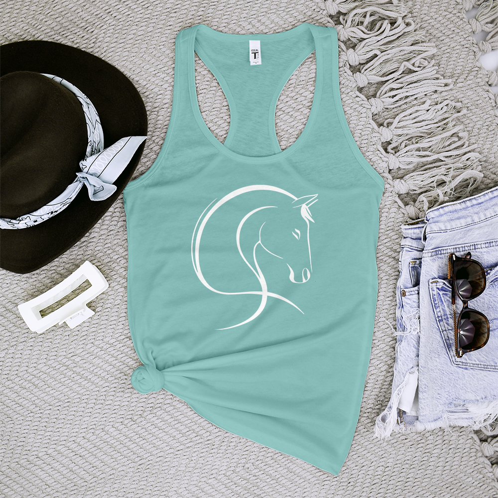 Horse Line Art Tank Top