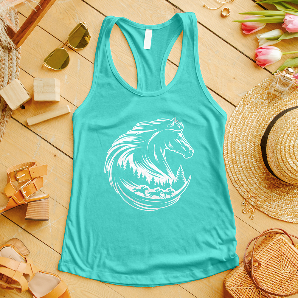 Majestic Horse's Head White Tank Top
