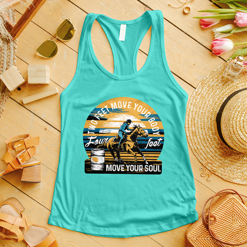 Two Feet Move Your Body Four Feet Move Your Soul Tank Top