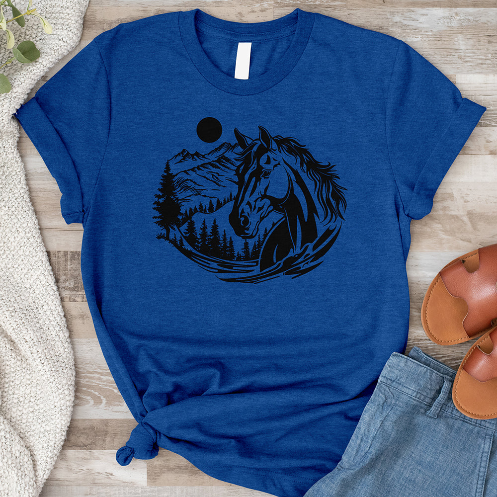 Horse Head With Mountains Tee