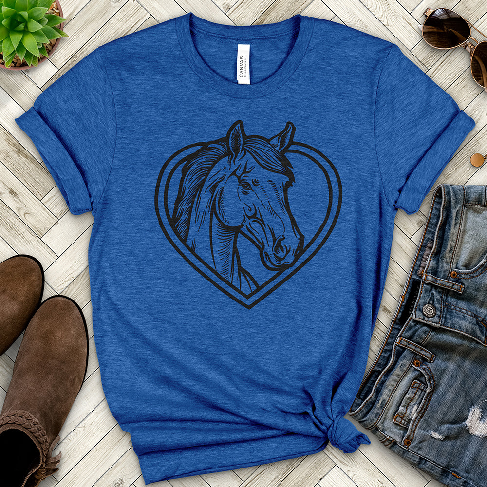 Horse Head Inside a Heart Tee