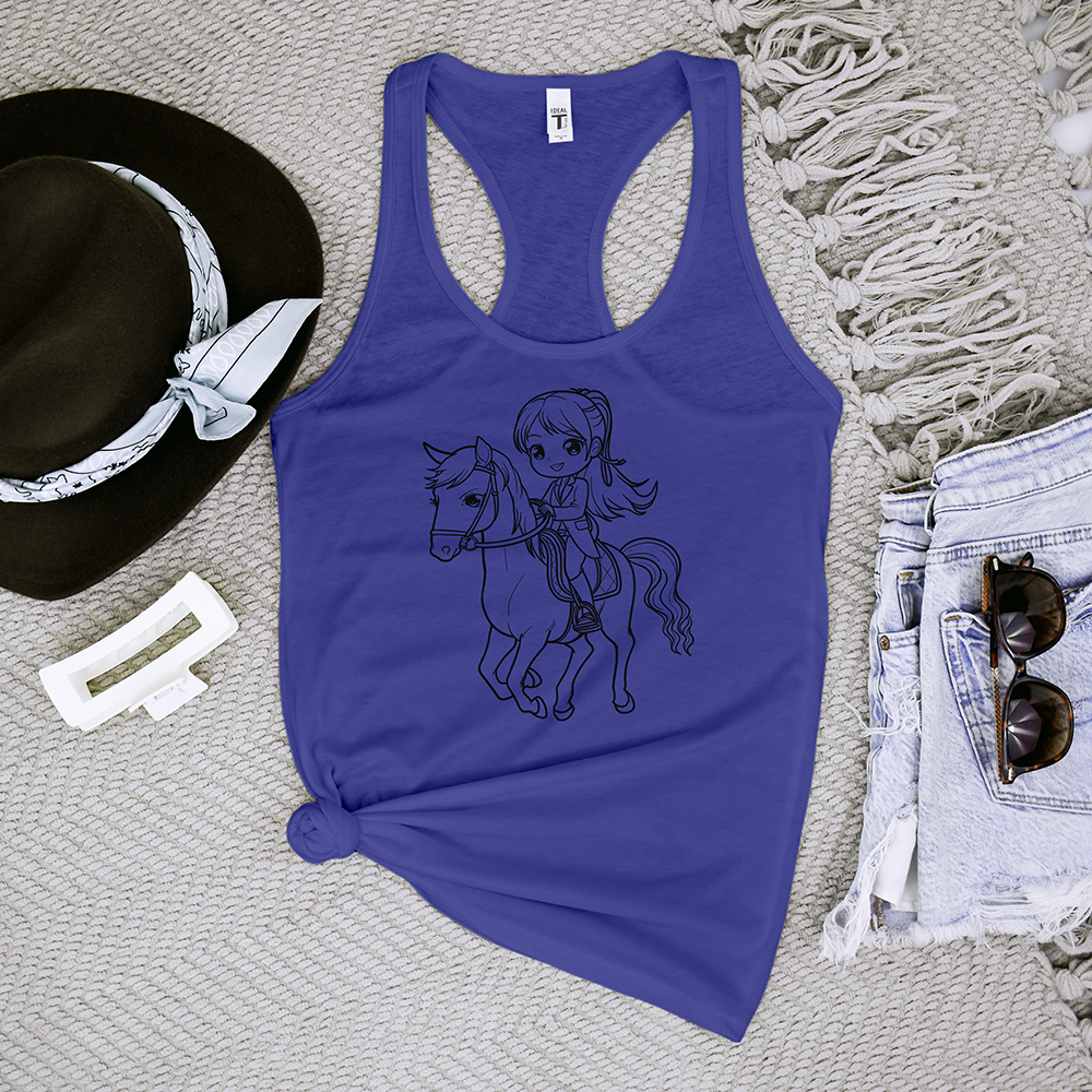 Girl Riding Horse Tank Top