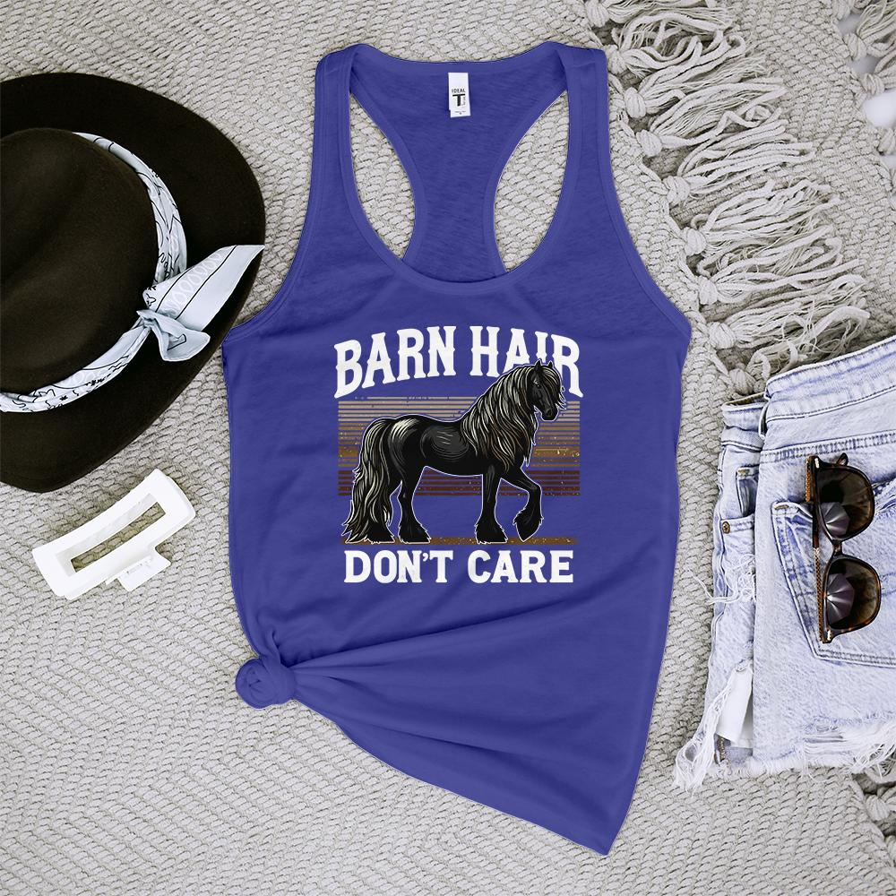 Barn Hair, Don't Care Black Tank Top