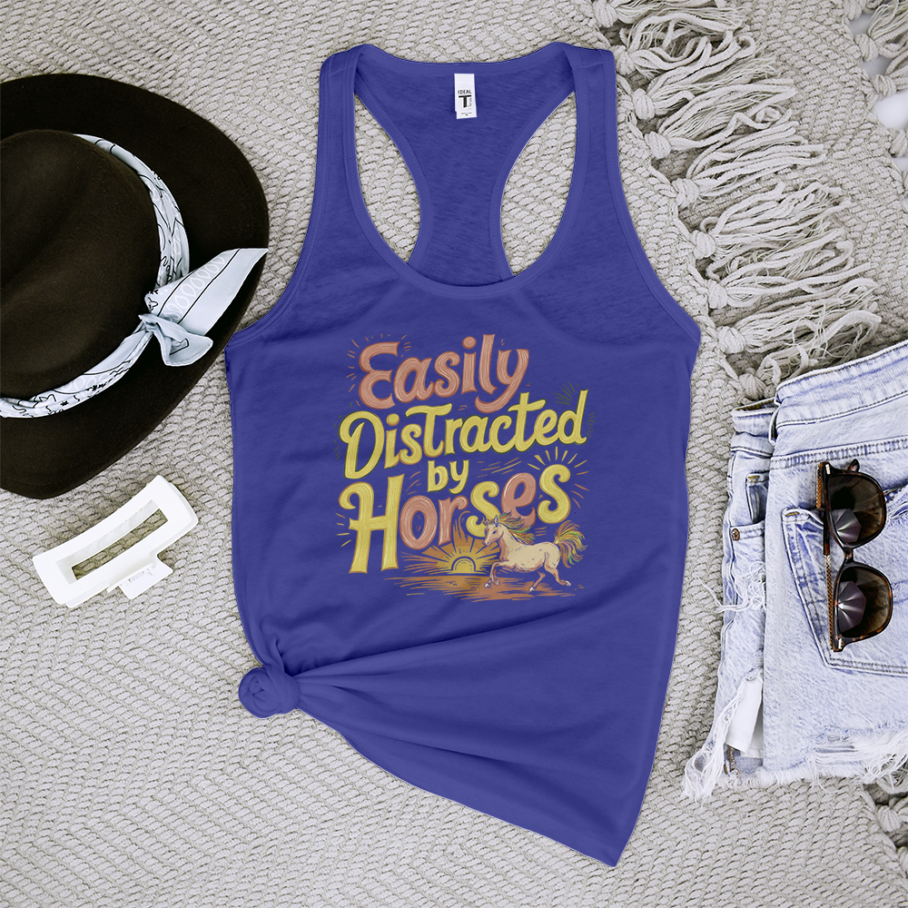 Easily Distracted By Horses Tank Top