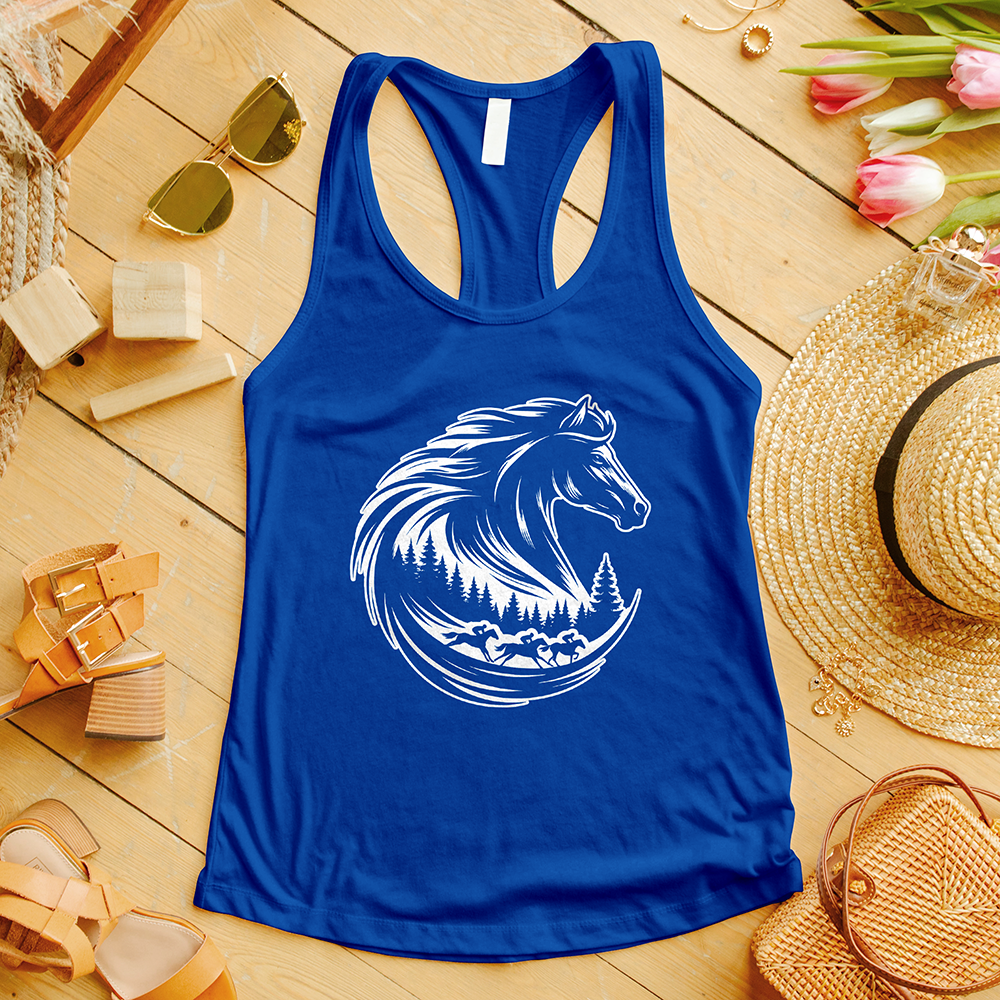 Majestic Horse's Head White Tank Top