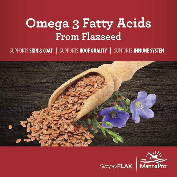 Simply Flax Supplement for Horses - Omega-3 Fatty Acids - 8 Pounds