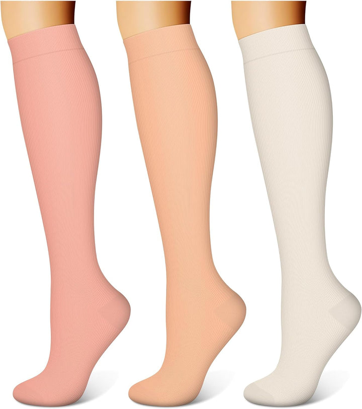 3 Pairs Compression Socks for Women & Men 15-20 Mmhg,Best Support for Nurses Running Hiking