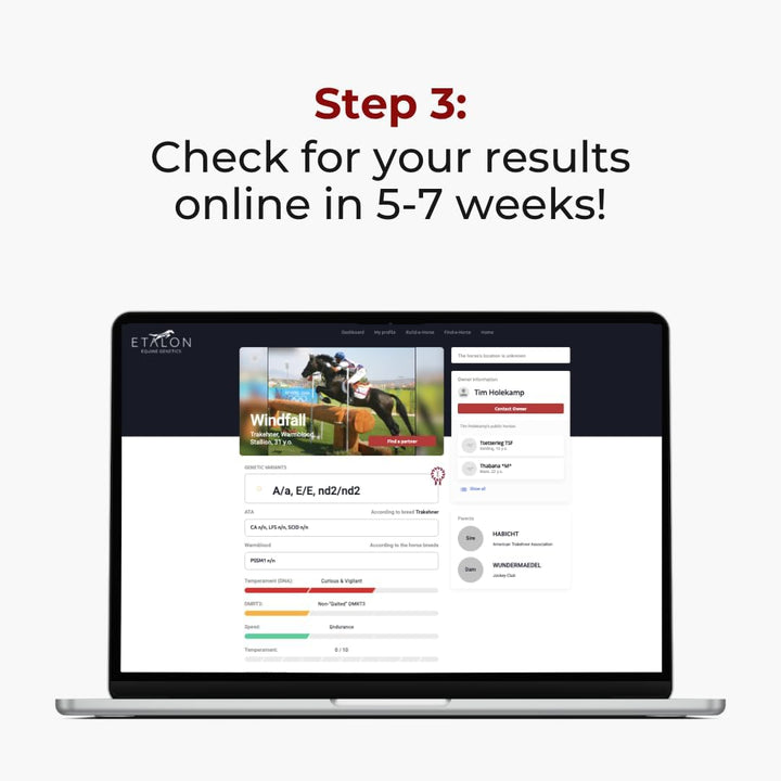 Etalon Equine Genetics Propanel + Ancestry Horse DNA Test, Genetic Testing plus Ancestry (70+ Traits) - Identify Equine Breed Composition & DNA - Test for Coat Color, Diseases, Abilities