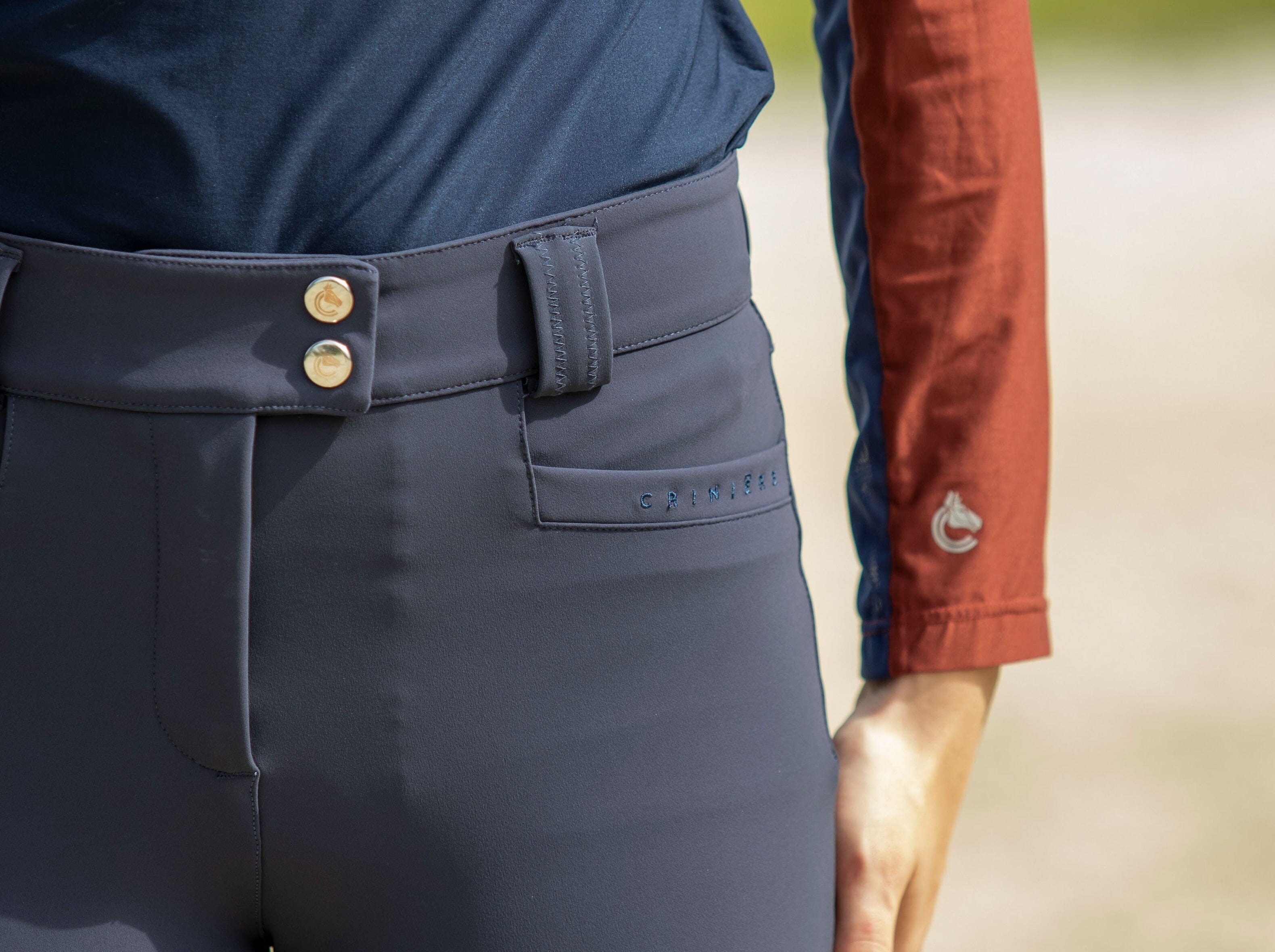 Juliette High Compression Breeches in Steel Blue - Premium