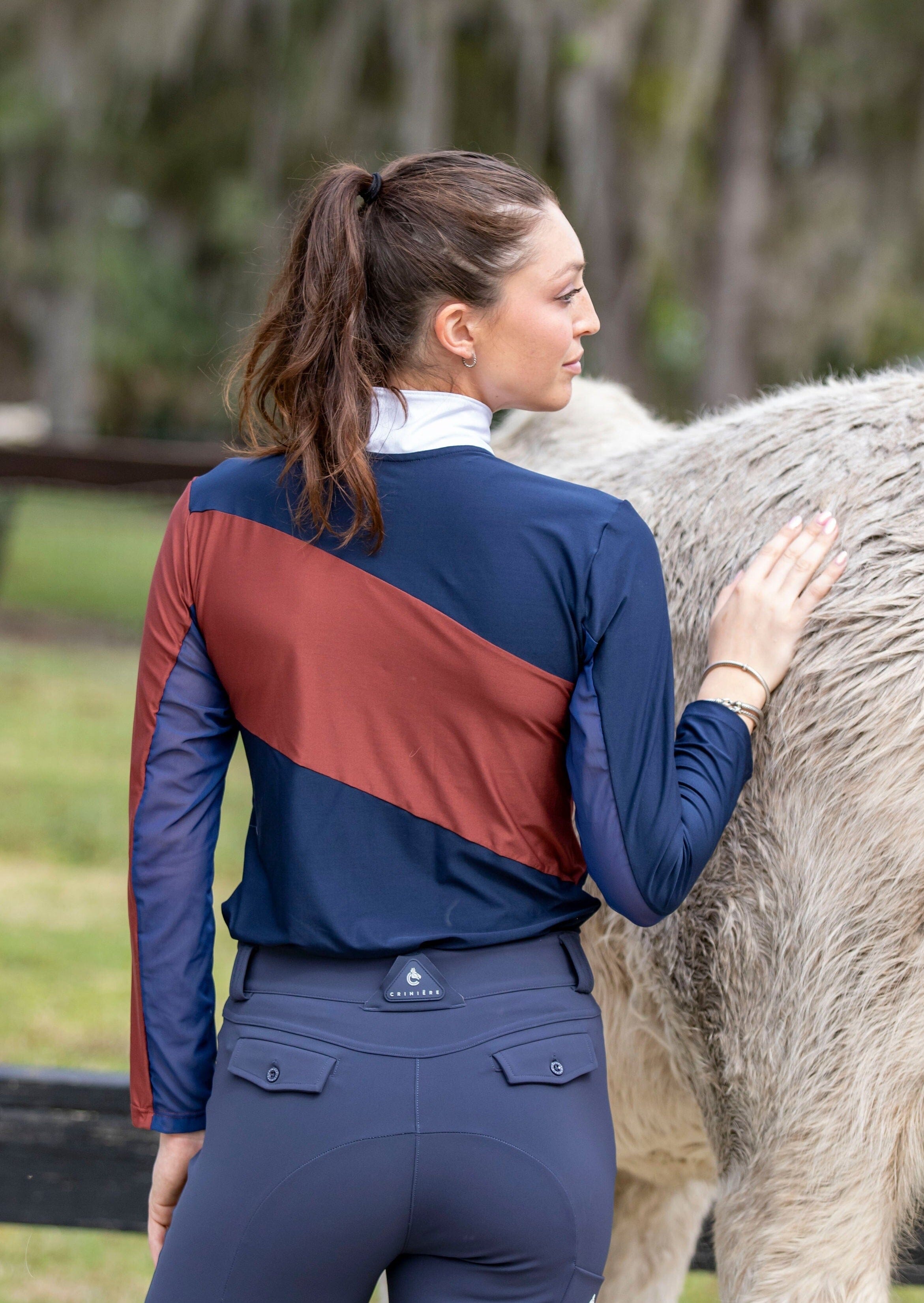 Juliette High Compression Breeches in Steel Blue - Premium