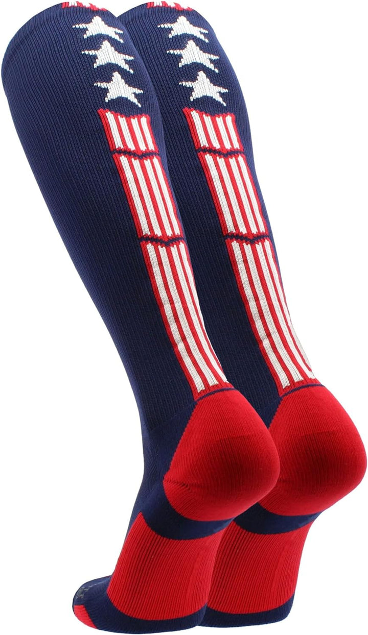 Madsportsstuff Patriot USA Flag Stars and Stripes over the Calf Socks