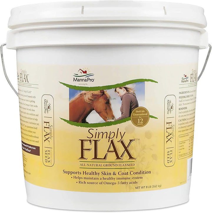 Simply Flax Supplement for Horses - Omega-3 Fatty Acids - 8 Pounds