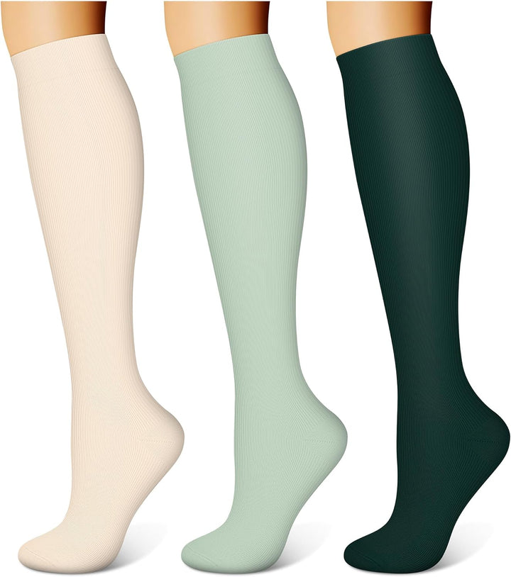 3 Pairs Compression Socks for Women & Men 15-20 Mmhg,Best Support for Nurses Running Hiking