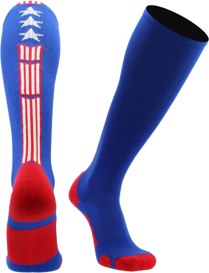 Madsportsstuff Patriot USA Flag Stars and Stripes over the Calf Socks